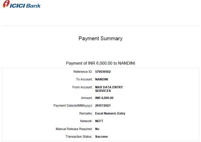 Monumetric payment proof