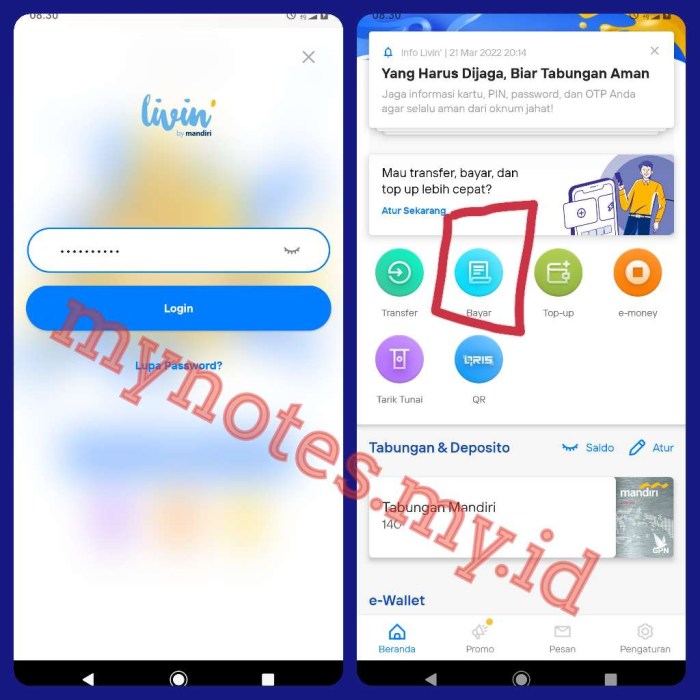 Cara bayar listrik lewat livin